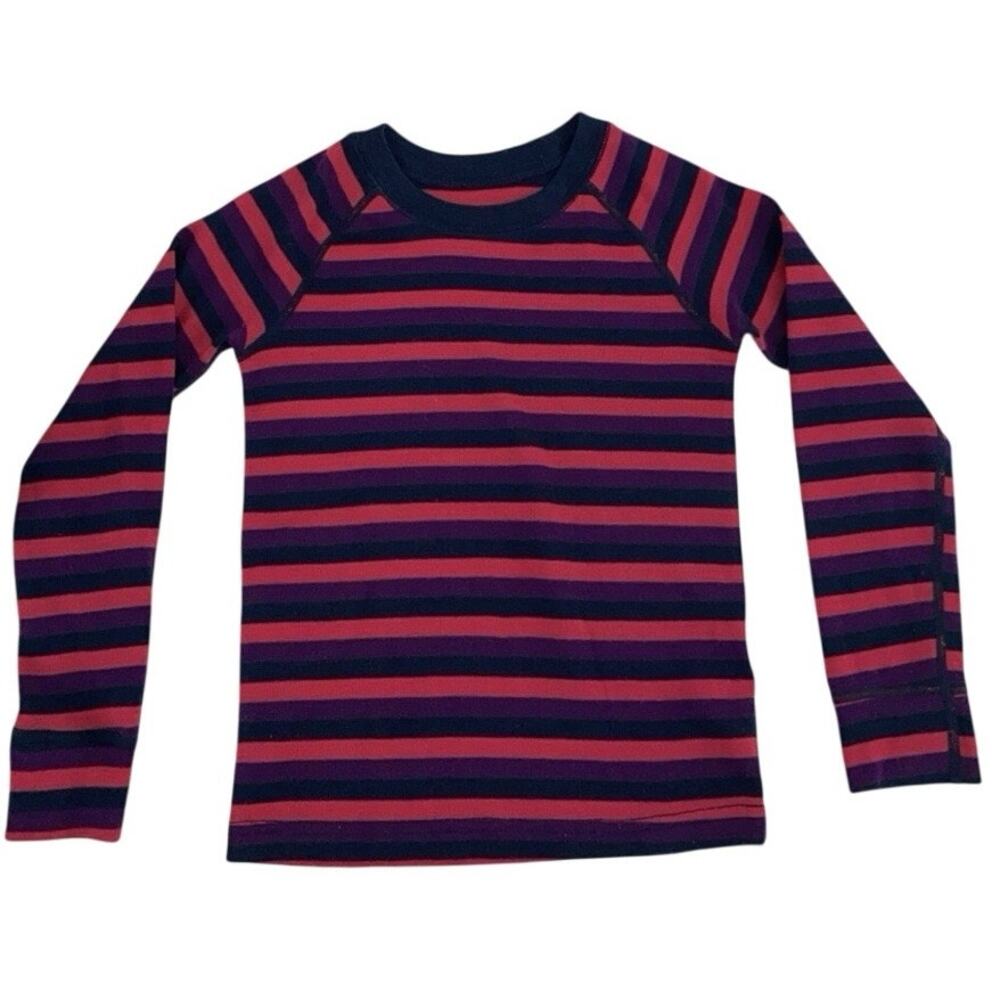 Youth Size 3/4Y Mountain Warehouse Merino Wool Top Pink Purple Navy Striped